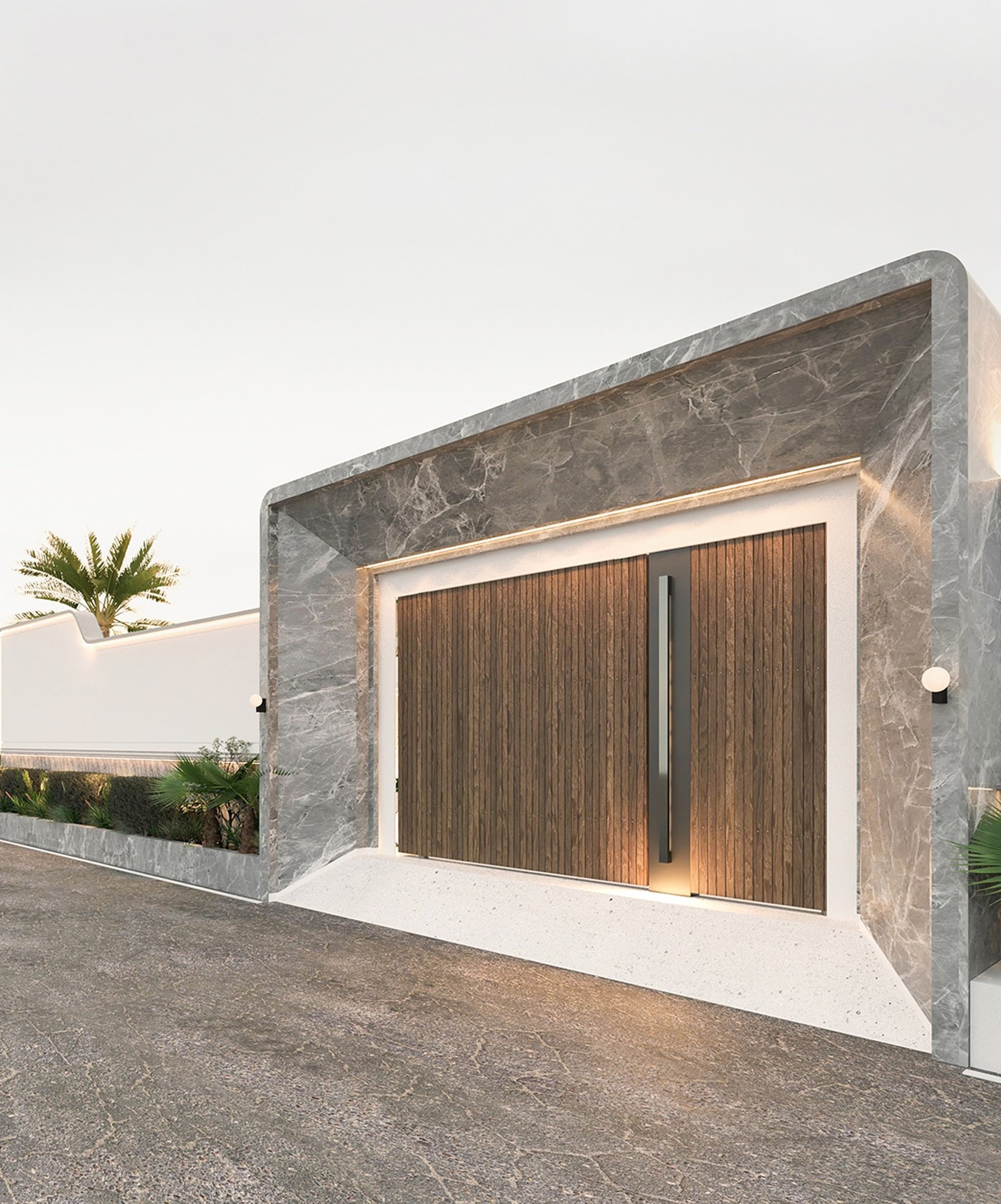 Stone and timber entrance design
